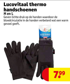  lucovitaal thermo handschoenen men l lichte druk handen bloedcirculatie warm gevoel koper geweven medium 