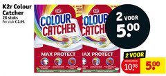  2 28 100 500 k2r colour catcher stuks stuk xl pack doekjes lingettes bigger size catch protect kleur doorloop les decoloration gemengd wassen lavages mixtes oorsprong kleuren langer preserve des couleurs minder sorteren wasbeurten tri machines origine naturelle 