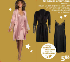  slipdress kimono xl 5.99 cadeau feestdagen 