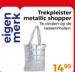  merk trekpleister metallic shopper vinden tassenmolen 