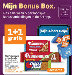  1 2 5 13 16 40 60 box week bonusaanbiedingen klik activeer peijnenburg jelle kruidkoek naturel pack varieeren albert parelkandij porties xl ruk vezels shakers plakjes activeren 