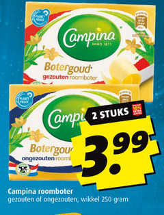  campina roomboter 2 4 10 250 planet proof botergoud anno gezouten energie 100g 1000 r ongezouten room stuks 3.99 wikkel 