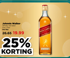  johnnie walker whisky 1 25 40 red label fles liter blended scotch john established val 