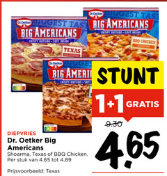  dr oetker diepvriespizza 1 tas big americans crispy outside soft inside diepvries texas bbq chicken dr. shoarma stuk 