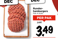  hamburgers 4 runder pak stuks 