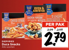  duca snacks 12 street food oven airfryer chicken popcorn cheese sticks diepvries soorten nuggets kop pak 