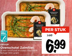  zalmfilet 300 kweek gecertificeerd ovenschotel stuk knoflook kruiden marinade schaal 