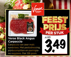  carpaccio 128 black verse angus voordeel markt rundvlees pestodressing pijnboompitten reggiano pak feest stuk 