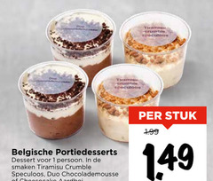  tiramisu chocolademousse 1 belgische dessert persoon smaken crumble speculoos duo stuk 