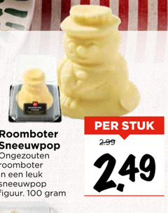  roomboter 100 sneeuwpop ongezouten figuur stuk 