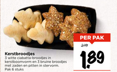  broodjes 3 6 kerstbroodjes witte ciabatta kerstboomvorm bruine zaden pitten stervorm pak stuks 