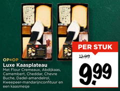  buitenlandse kaas luxe kaasplateau flour cremeaux abdijkaas camembert cheddar chevre buche dadel kweepeer kaasmesje stuk 