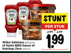  400 heinz zero wijko klaar bbq sauce ketchup ml stuk 