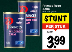  princes zalmfilet wilde roze zalm blik stuk 3.99 