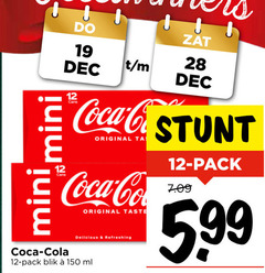  coca-cola cola 12 19 28 150 mini coca original taste refreshing pack 5 99 blik ml 