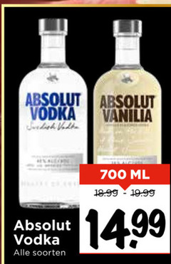  absolut wodka 700 vodka swedish vanilia soorten ml 