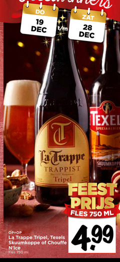  la trappe speciaalbieren 19 28 750 texel speciaalbier trappen trappist tripel texels skuumkoppe chouffe fles ml feest 