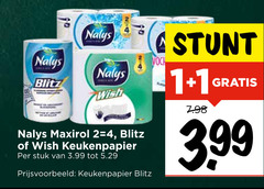  nalys keukenpapier 1 2 4 blitz wish maxirol stuk 3.99 