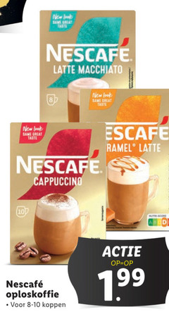  nescafe oploskoffie new same latte macchiato taste cappuccino koppen nutri score 