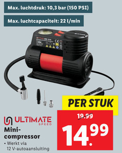  12 22 150 luchtdruk 10 3 bar psi luchtcapaciteit l min ultimate mini compressor speed autoaansluiting stuk 