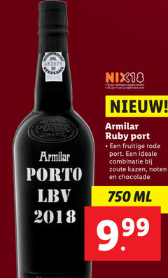  port 18 25 750 nix18 jaar alcohol legitimatie porto ruby fruitige rode combinatie zoute kazen noten chocolade ml 