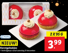  2 koeling kerstgebakjes zaterdag december 3.99 