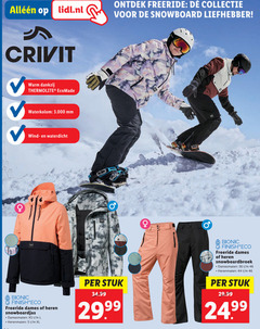  36 44 46 lidl.nl crivit warm thermolite ecomade waterkolom mm wind waterdicht freeride collectie snowboard liefhebber bionic finish eco dames heren damesmaten l herenmaten xl stuk snowboardbroek 