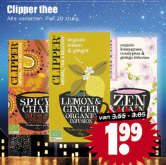  clipper thee 20 pak stuks natural fair organic lemon ginger lemongrass eucalyptus ginkgo infusion spicy zen chai cinnamon black pepper plas 