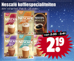  nescafe oploskoffie 8 25 219 koffiespecialiteiten pak stuks new cappuccino caramel latte mocca volle save double choc mocha macchiato 