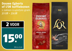  douwe egberts l or koffiebonen 2 12 1500 zakken 450 500 kilo v.a. aroma rood bonen far espresso coffee avery onyx 