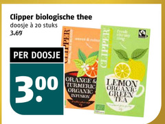  clipper thee 6 20 300 biologische doosje stuks orange turmeric organic infusion lemon green tea 