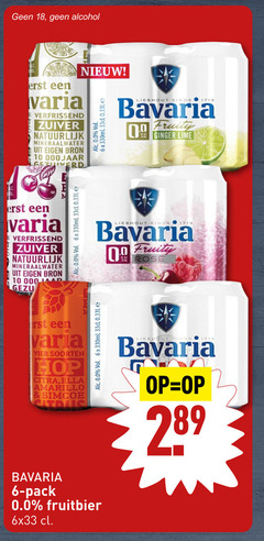  bavaria alcoholvrij bier 6 10 18 alcohol varia verfrissend zuiver natuurlijk mineraalwater jaar gezuiverd 330ml 0.0 lieshout fruity ginger lime rose 6x vier soorten hop ella amarillo pack fruitbier 