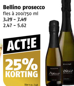  25 prosecco fles 200 750 ml liter v.a. reling 