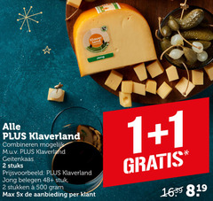  klaverland kaas 1 2 500 klaver land hollandse gouda jong combineren geitenkaas stuks belegen 48 stuk stukken 5x aanbieding 