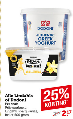  kwark 25 500 authentic yoghurt pot proteine lactose nestle lindahls pro kvarg vanillesmaak greece stuk vanille beker 