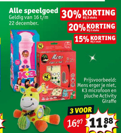  1 2 3 15 16 20 22 30 speelgoed december stuks stuk k3 microfoon pluche activity giraffe 