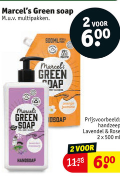  2 500 600 green soap multipakken less 60 handzeep lavendel rose ml 