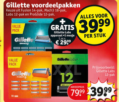  12 14 18 gillette voordeelpakken fusion pak mach3 labs proglide pack apparaat 1 mesje t.w.v. stuk xxl 99 