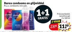  1 2 100 durex condooms glijmiddel pak sensitive gel ml 