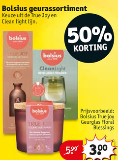  50 300 bolsius geurassortiment true joy clean light lijn thee floral 5.99 