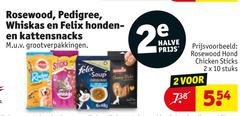  2 10 rosewood pedigree whiskas felix honden kattensnacks sticks original halve hond chicken stuks 