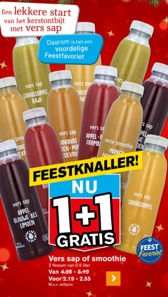  1 2 start kerstontbijt vers sap daarom sinaasappel kiwi asa sa ananas appel verse smoothie mango blauwe bes limoen koudgeperst bh nutri score flessen liter feest favoriet 