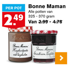  pot bonne maman potten mb brune hazelnootpasta hazelnoten aardbeien bereid 