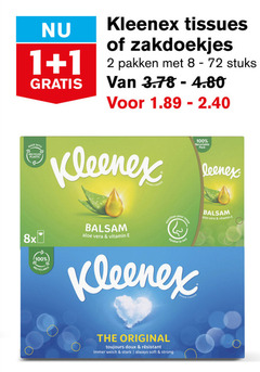  1 2 8 100 kleenex tissues zakdoekjes pakken stuks with recycled plastic 8x recyclable pack brand soothes your nose balsem aloe vera vitamin apaisant le nez original toujours doux stark always soft strong 