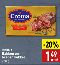  250 croma vlees bakken braden vrij kunstmatige kleurstoffen serveersuggestie wikkel 