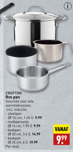  6 16 20 24 rvs pan warmtebronnen inductie steelpan cm l melkpannetje kookpan stuk 