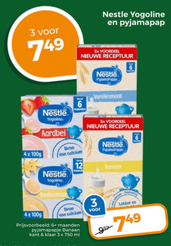  3 4 6 12 750 nestle yogoline 3x voordeel nieuwe receptuur aardbei vanillesmaak 100g calcium pyjama maanden pyjamapapje banaan kant klaar ml gluten 