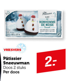  2 180 300 2x ml patissier glace dessert saveur vanille la creme fourree sauce vriesvers sneeuwman doos stuks 