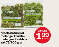  rucola 2 250 gewassen melange veldsla naturel krulsla zak 100 stuks 