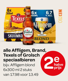  affligem texels brand grolsch speciaalbieren 2 6x 300ml 100ml blond nix18 ml stuks halve 